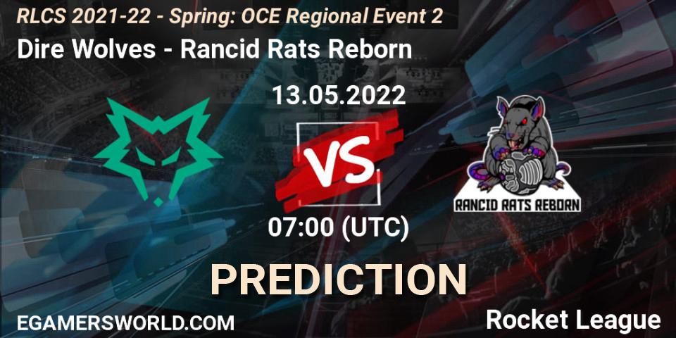 Prognoza Dire Wolves - Rancid Rats Reborn. 13.05.2022 at 07:00, Rocket League, RLCS 2021-22 - Spring: OCE Regional Event 2