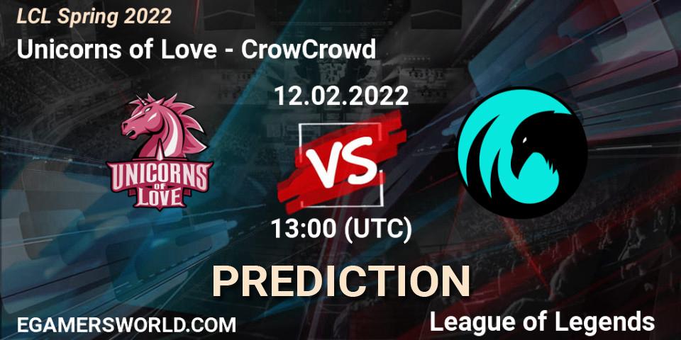 Prognoza Unicorns of Love - CrowCrowd. 12.02.22, LoL, LCL Spring 2022