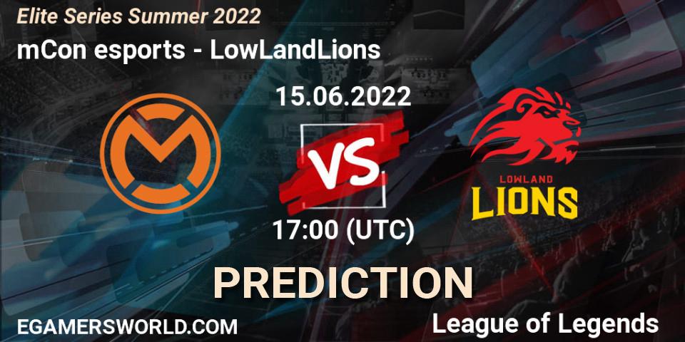 Prognoza mCon esports - LowLandLions. 15.06.2022 at 17:00, LoL, Elite Series Summer 2022