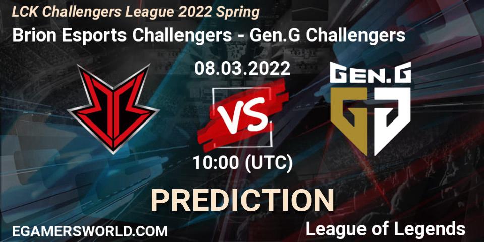 Prognoza Brion Esports Challengers - Gen.G Challengers. 08.03.2022 at 10:00, LoL, LCK Challengers League 2022 Spring