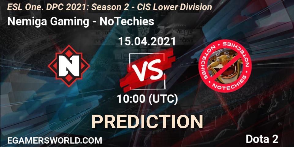 Prognoza Nemiga Gaming - NoTechies. 15.04.2021 at 09:56, Dota 2, ESL One. DPC 2021: Season 2 - CIS Lower Division