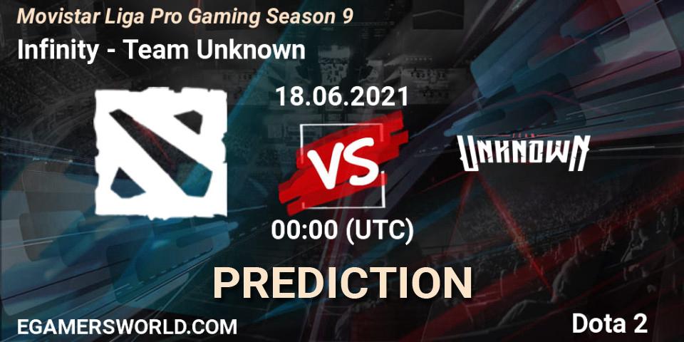 Prognoza Infinity Esports - Team Unknown. 18.06.2021 at 00:01, Dota 2, Movistar Liga Pro Gaming Season 9