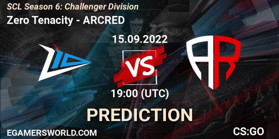 Prognoza Zero Tenacity - ARCRED. 15.09.2022 at 19:00, Counter-Strike (CS2), SCL Season 6: Challenger Division