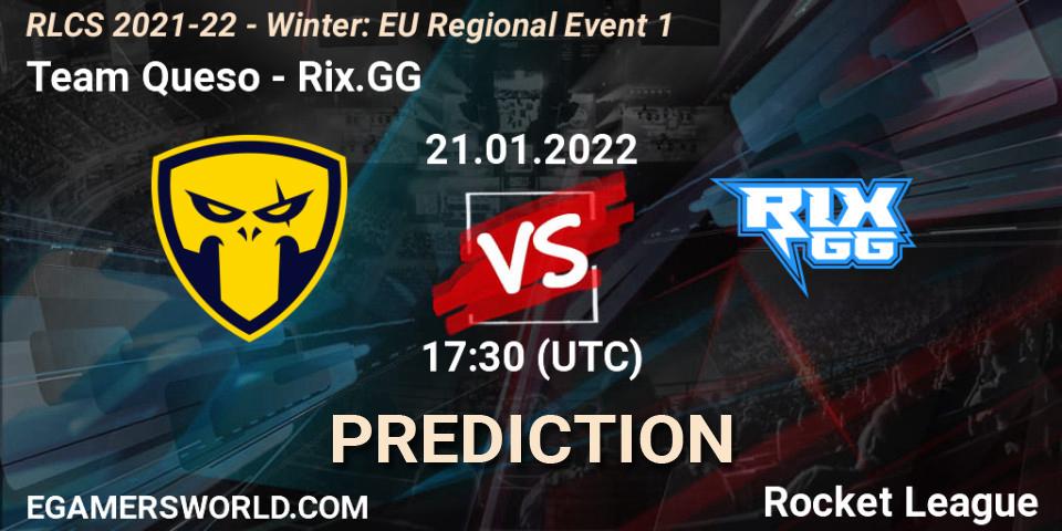 Prognoza Team Queso - Rix.GG. 21.01.2022 at 17:30, Rocket League, RLCS 2021-22 - Winter: EU Regional Event 1