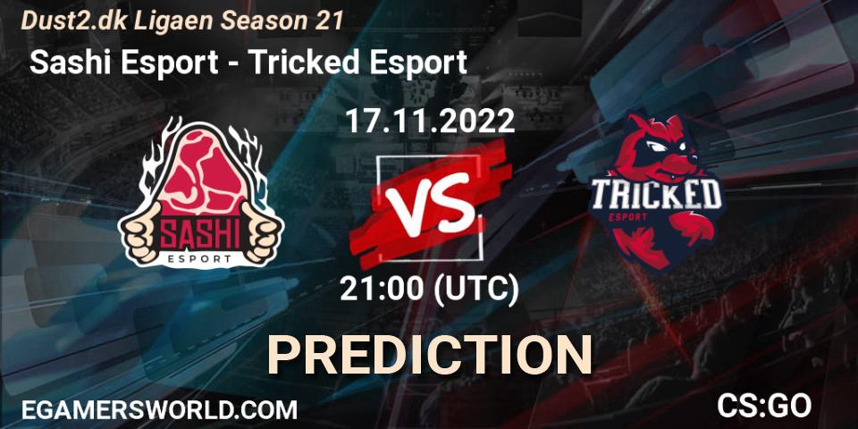Prognoza Sashi Esport - Tricked Esport. 17.11.2022 at 21:00, Counter-Strike (CS2), Dust2.dk Ligaen Season 21