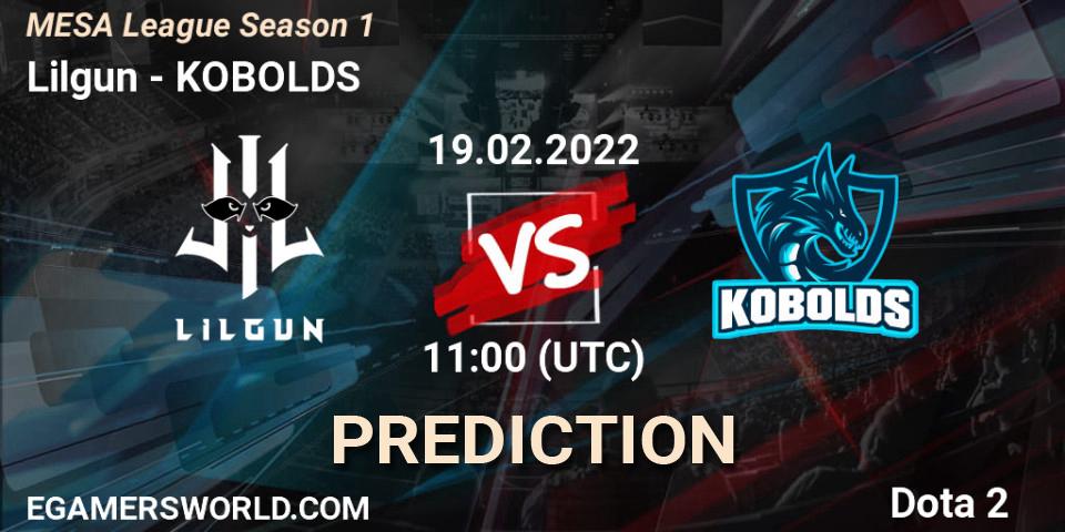 Prognoza Lilgun - KOBOLDS. 19.02.22, Dota 2, MESA League Season 1