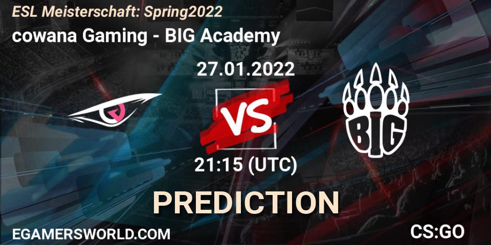 Prognoza cowana Gaming - BIG Academy. 27.01.22, CS2 (CS:GO), ESL Meisterschaft: Spring 2022