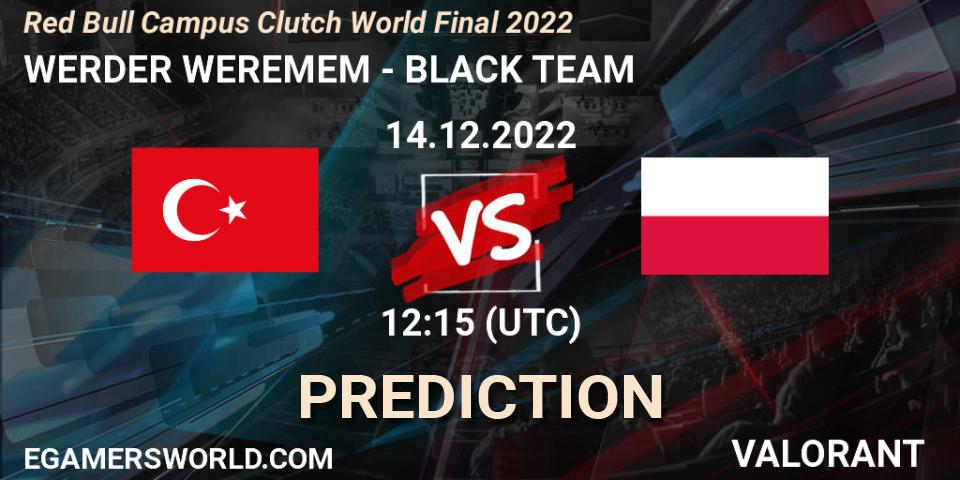 Prognoza WERDER WEREMEM - BLACK TEAM. 14.12.2022 at 12:15, VALORANT, Red Bull Campus Clutch World Final 2022