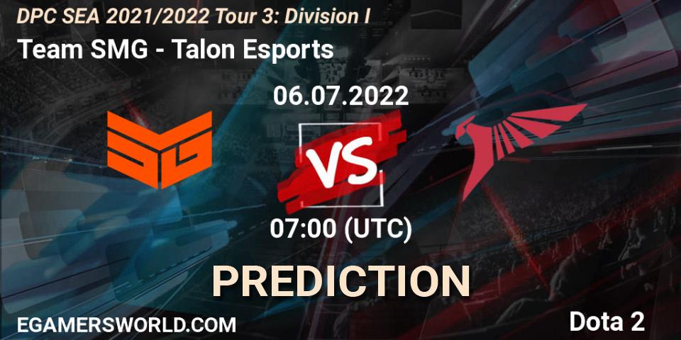 Prognoza Team SMG - Talon Esports. 06.07.2022 at 07:45, Dota 2, DPC SEA 2021/2022 Tour 3: Division I
