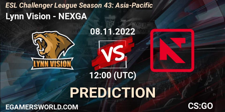 Prognoza Lynn Vision - NEXGA. 08.11.2022 at 12:00, Counter-Strike (CS2), ESL Challenger League Season 43: Asia-Pacific