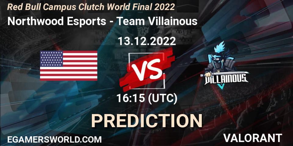 Prognoza Northwood Esports - Team Villainous. 13.12.2022 at 16:15, VALORANT, Red Bull Campus Clutch World Final 2022