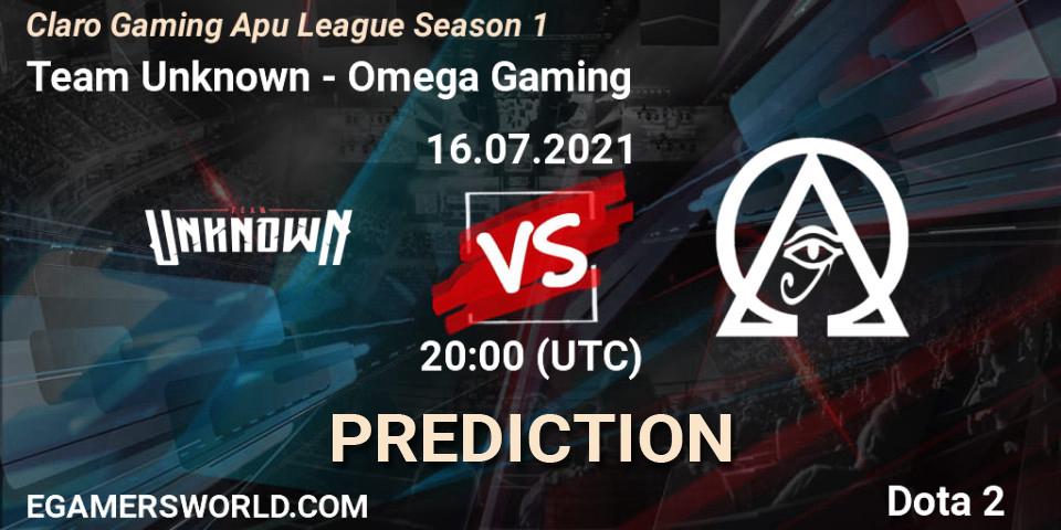 Prognoza Team Unknown - Omega Gaming. 16.07.2021 at 20:13, Dota 2, Claro Gaming Apu League Season 1