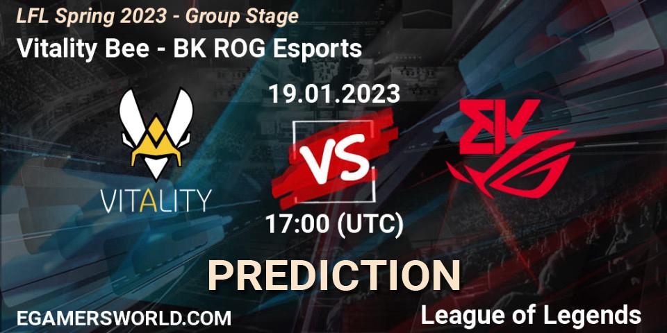 Prognoza Vitality Bee - BK ROG Esports. 19.01.2023 at 17:00, LoL, LFL Spring 2023 - Group Stage