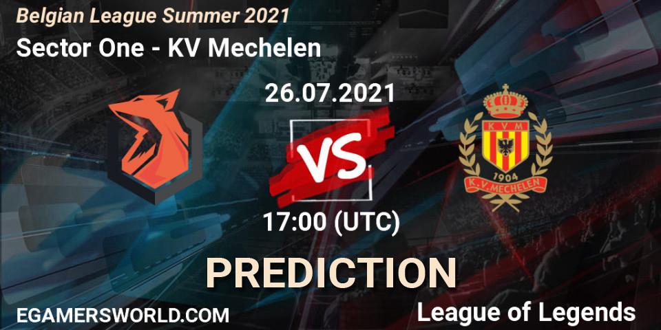 Prognoza Sector One - KV Mechelen. 26.07.2021 at 17:00, LoL, Belgian League Summer 2021