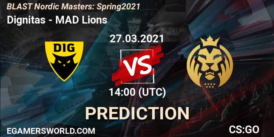 Prognoza Dignitas - MAD Lions. 27.03.2021 at 14:00, Counter-Strike (CS2), BLAST Nordic Masters: Spring 2021