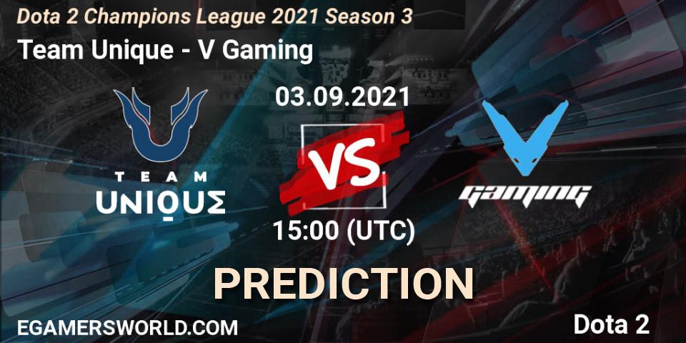 Prognoza Team Unique - V Gaming. 03.09.2021 at 15:00, Dota 2, Dota 2 Champions League 2021 Season 3