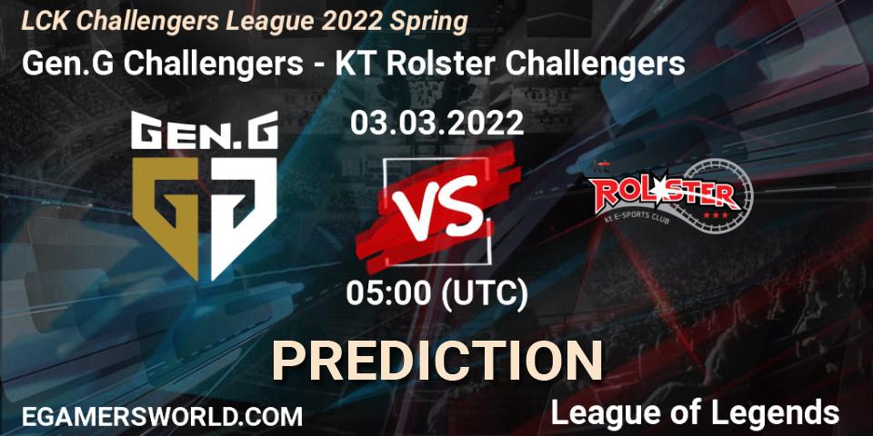 Prognoza Gen.G Challengers - KT Rolster Challengers. 03.03.2022 at 05:00, LoL, LCK Challengers League 2022 Spring