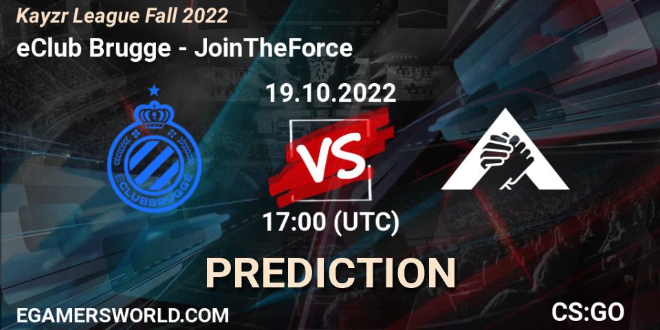 Prognoza eClub Brugge - JoinTheForce. 19.10.2022 at 17:00, Counter-Strike (CS2), Kayzr League Fall 2022