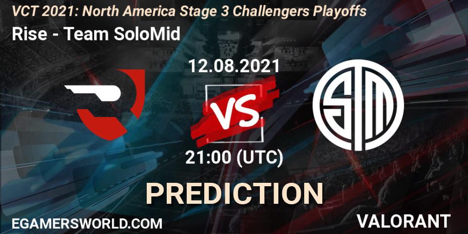 Prognoza Rise - Team SoloMid. 12.08.2021 at 21:00, VALORANT, VCT 2021: North America Stage 3 Challengers Playoffs
