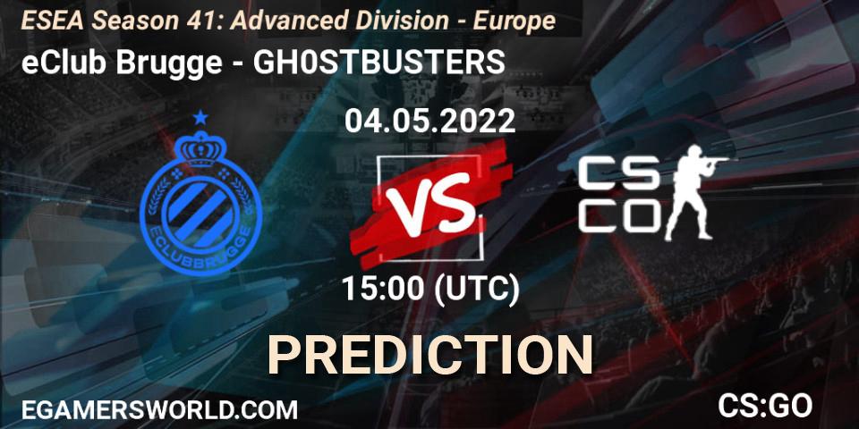 Prognoza eClub Brugge - GH0STBUSTERS. 04.05.2022 at 15:00, Counter-Strike (CS2), ESEA Season 41: Advanced Division - Europe