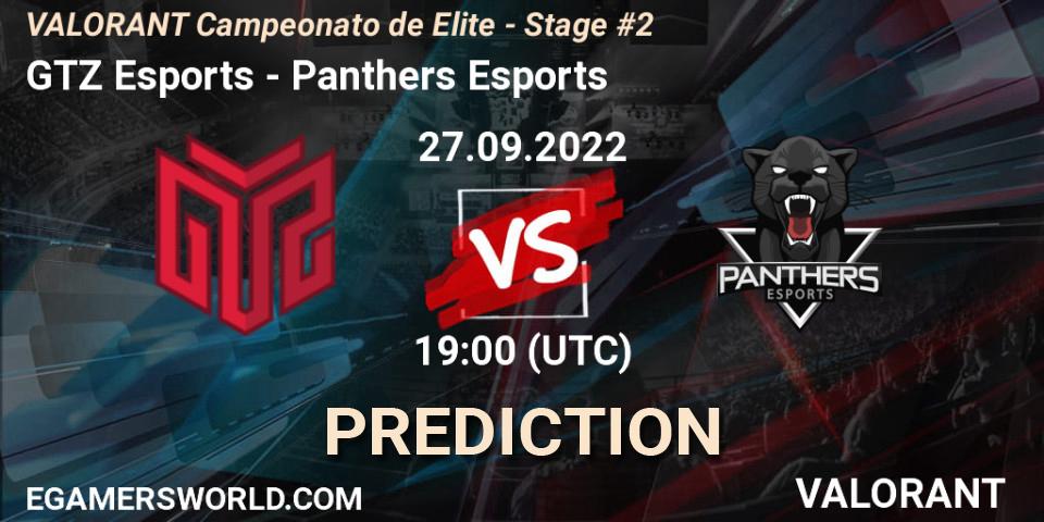 Prognoza GTZ Esports - Panthers Esports. 27.09.2022 at 19:00, VALORANT, VALORANT Campeonato de Elite - Stage #2