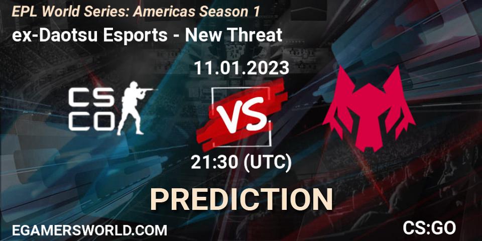 Prognoza ex-Daotsu Esports - New Threat. 11.01.2023 at 22:00, Counter-Strike (CS2), EPL World Series: Americas Season 1