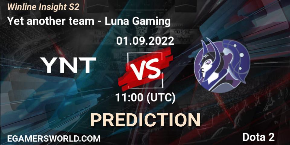 Prognoza YNT - Luna Gaming. 01.09.2022 at 15:10, Dota 2, Winline Insight S2
