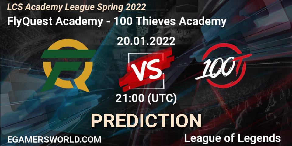 Prognoza FlyQuest Academy - 100 Thieves Academy. 20.01.2022 at 21:00, LoL, LCS Academy League Spring 2022