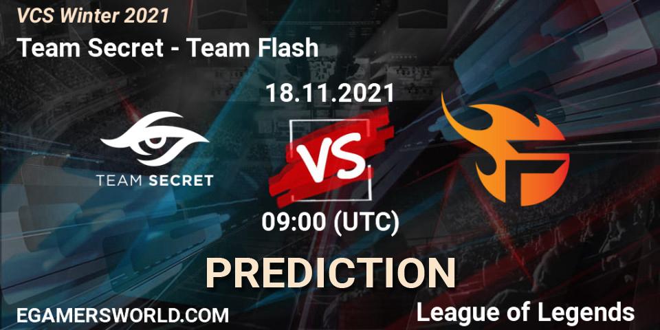 Prognoza Team Secret - Team Flash. 18.11.2021 at 09:00, LoL, VCS Winter 2021