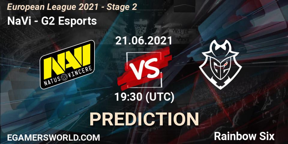 Prognoza NaVi - G2 Esports. 21.06.2021 at 18:30, Rainbow Six, European League 2021 - Stage 2
