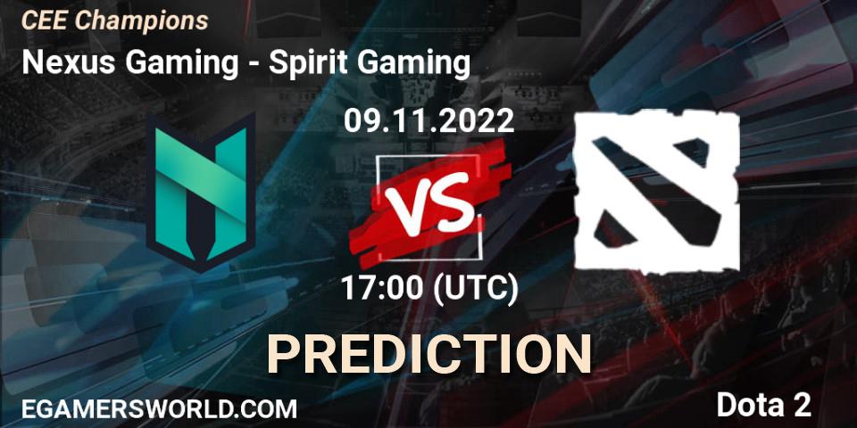 Prognoza Nexus Gaming - Spirit Gaming. 09.11.22, Dota 2, CEE Champions