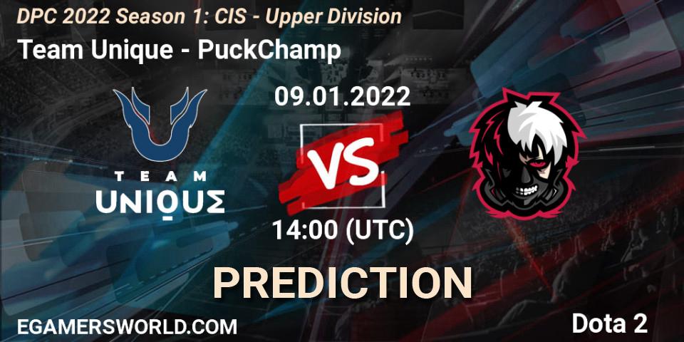 Prognoza Team Unique - PuckChamp. 09.01.2022 at 14:00, Dota 2, DPC 2022 Season 1: CIS - Upper Division