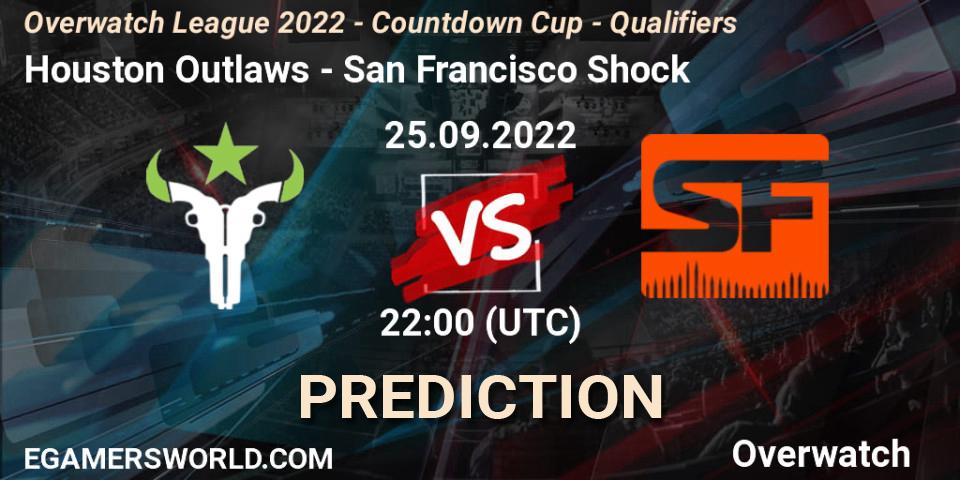 Prognoza Houston Outlaws - San Francisco Shock. 25.09.22, Overwatch, Overwatch League 2022 - Countdown Cup - Qualifiers