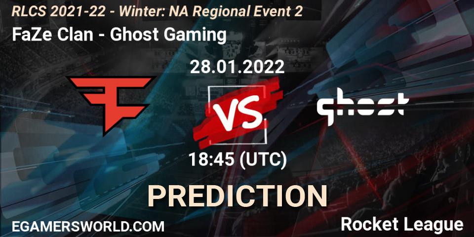 Prognoza FaZe Clan - Ghost Gaming. 28.01.2022 at 18:45, Rocket League, RLCS 2021-22 - Winter: NA Regional Event 2