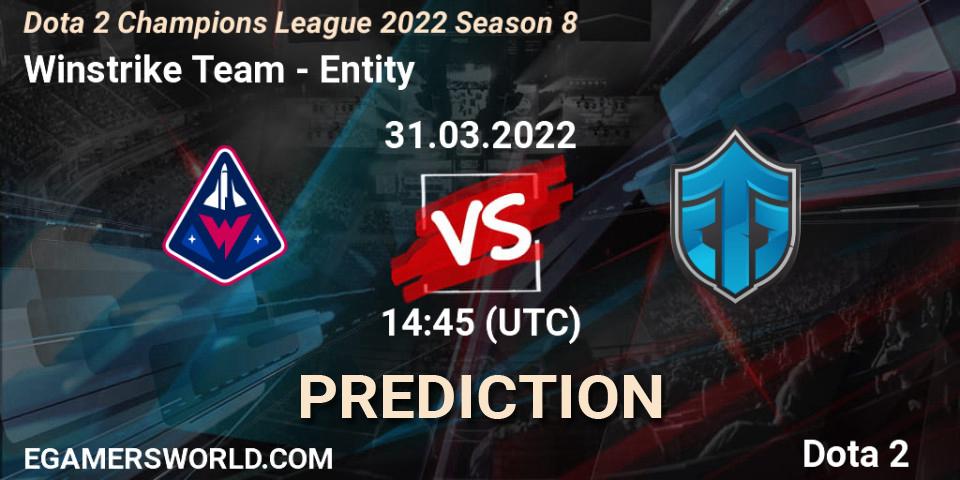 Prognoza Winstrike Team - Entity. 31.03.22, Dota 2, Dota 2 Champions League 2022 Season 8