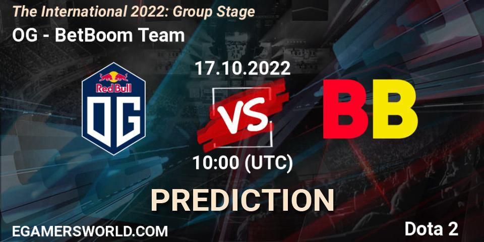 Prognoza OG - BetBoom Team. 17.10.2022 at 12:01, Dota 2, The International 2022: Group Stage