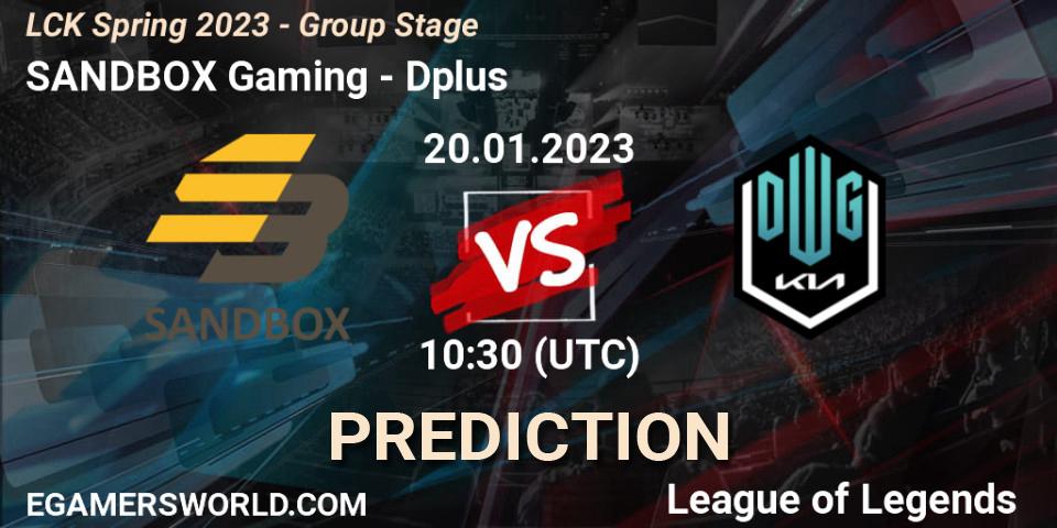 Prognoza SANDBOX Gaming - Dplus. 20.01.23, LoL, LCK Spring 2023 - Group Stage