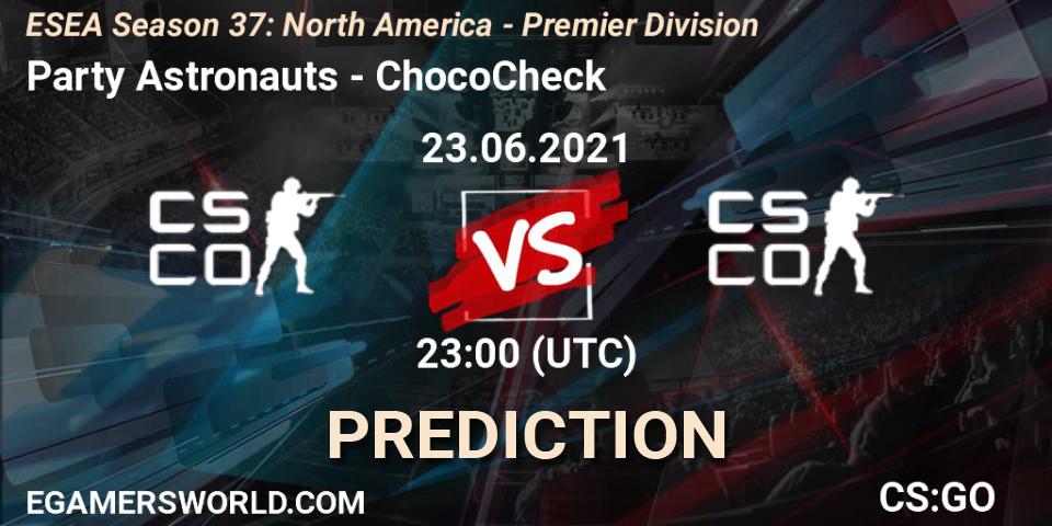 Prognoza Party Astronauts - ChocoCheck. 23.06.2021 at 23:00, Counter-Strike (CS2), ESEA Season 37: North America - Premier Division