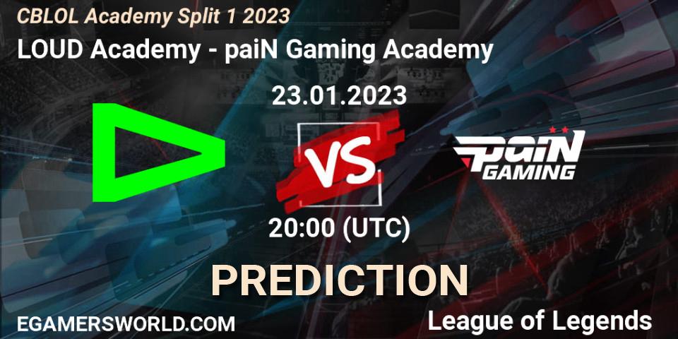 Prognoza LOUD Academy - paiN Gaming Academy. 23.01.2023 at 20:00, LoL, CBLOL Academy Split 1 2023