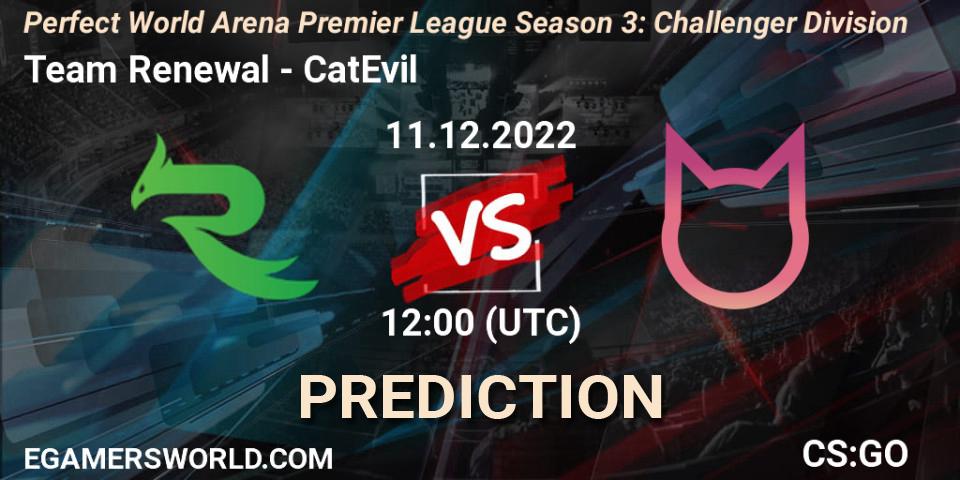 Prognoza Team Renewal - CatEvil. 11.12.2022 at 12:00, Counter-Strike (CS2), Perfect World Arena Premier League Season 3: Challenger Division