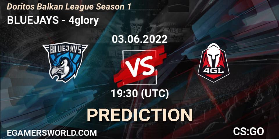 Prognoza BLUEJAYS - 4glory. 03.06.2022 at 20:00, Counter-Strike (CS2), Doritos Balkan League Season 1