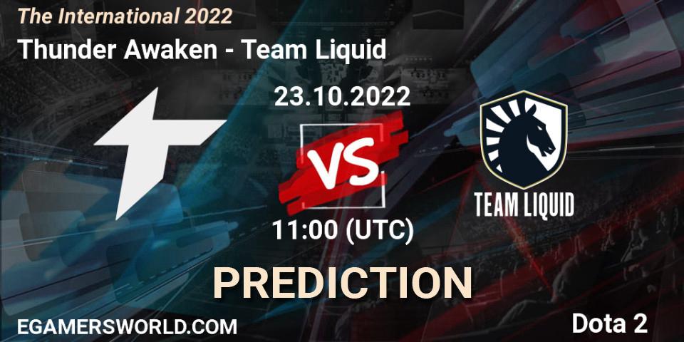 Prognoza Thunder Awaken - Team Liquid. 23.10.2022 at 10:12, Dota 2, The International 2022