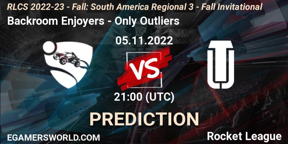 Prognoza Backroom Enjoyers - Only Outliers. 05.11.2022 at 21:00, Rocket League, RLCS 2022-23 - Fall: South America Regional 3 - Fall Invitational