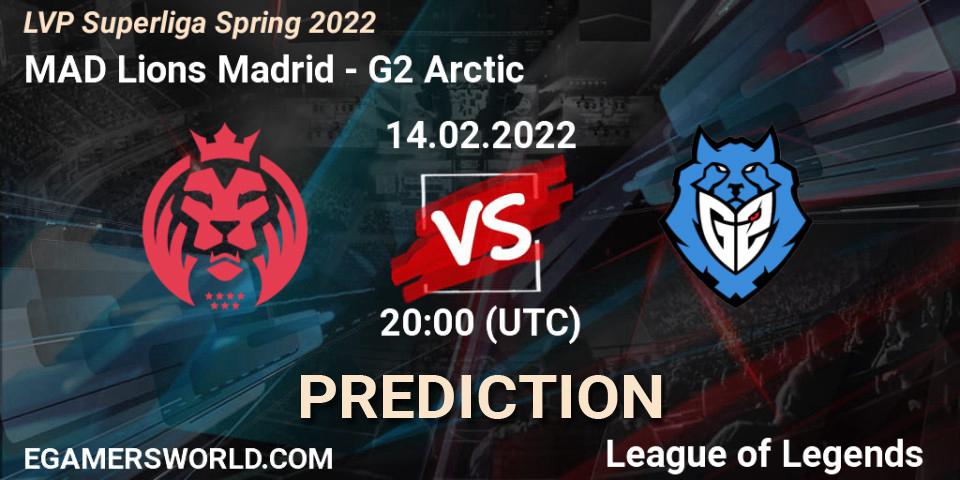 Prognoza MAD Lions Madrid - G2 Arctic. 14.02.2022 at 19:00, LoL, LVP Superliga Spring 2022