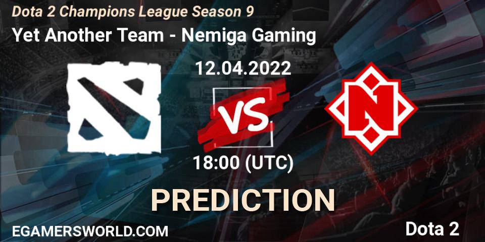 Prognoza Yet Another Team - Nemiga Gaming. 12.04.2022 at 18:25, Dota 2, Dota 2 Champions League Season 9