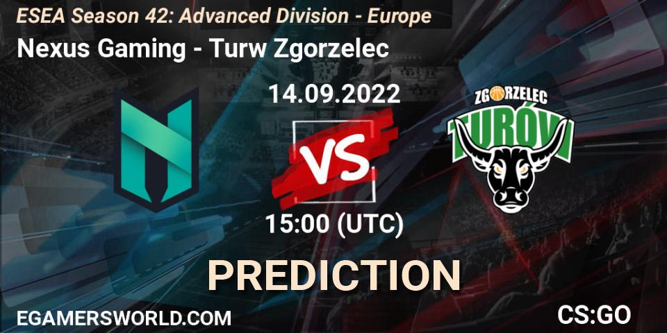Prognoza Nexus Gaming - Turów Zgorzelec. 14.09.2022 at 15:00, Counter-Strike (CS2), ESEA Season 42: Advanced Division - Europe