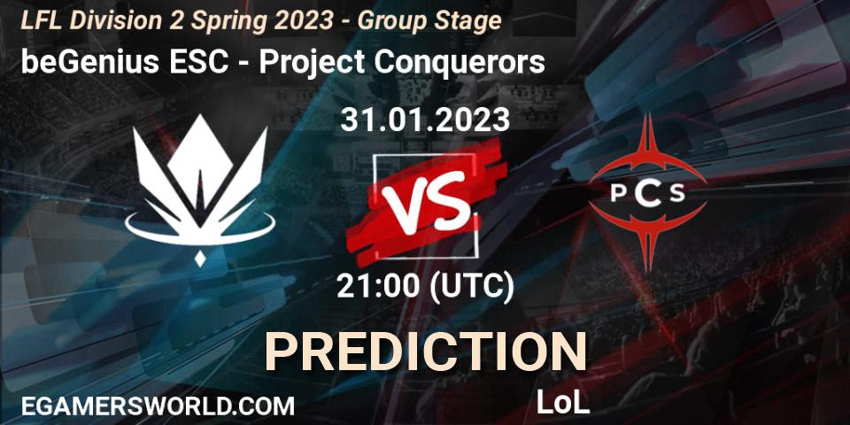 Prognoza beGenius ESC - Project Conquerors. 31.01.23, LoL, LFL Division 2 Spring 2023 - Group Stage