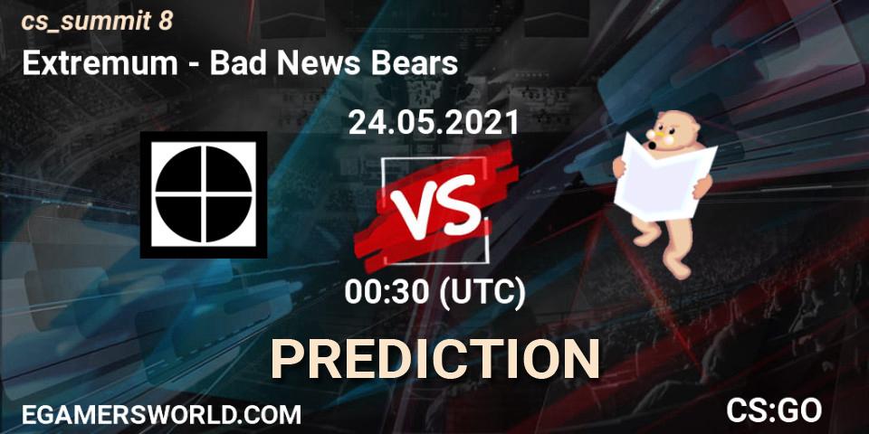 Prognoza Extremum - Bad News Bears. 24.05.2021 at 00:30, Counter-Strike (CS2), cs_summit 8