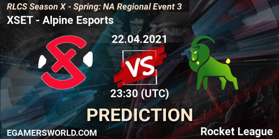 Prognoza XSET - Alpine Esports. 22.04.2021 at 23:30, Rocket League, RLCS Season X - Spring: NA Regional Event 3