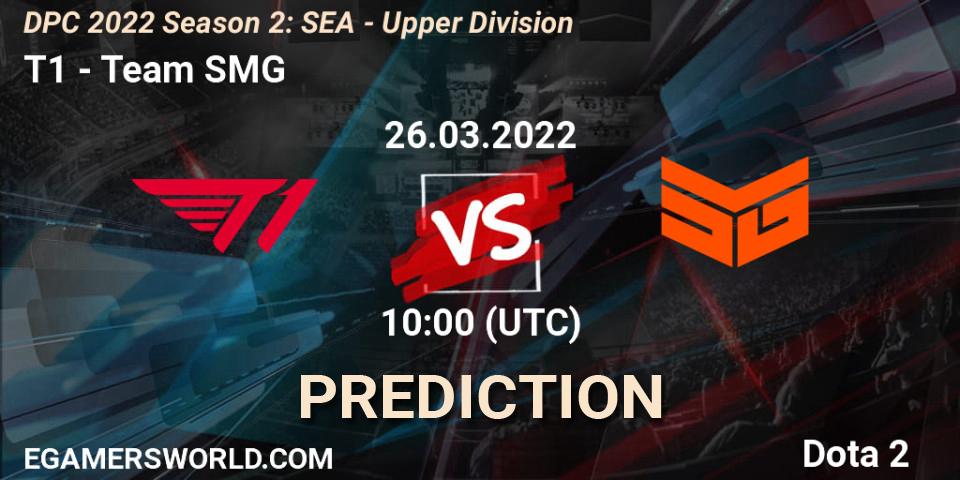 Prognoza T1 - Team SMG. 26.03.2022 at 10:24, Dota 2, DPC 2021/2022 Tour 2 (Season 2): SEA Division I (Upper)